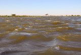 Rough water on the Niger - quite a ride in a little canoe!