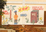 Mural on the side of a school trying to teach kids to use the WC instead of a tree, Glazoue, Benin