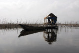 Fishermans mid-lake shelter, Lac Nakou, Benin