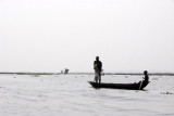Fishermen in a canoe, Lac Nakou, Bnin