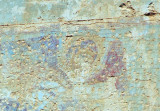 Pale remains of frescoes from the Byzantine church