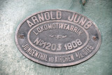 Arnold Jung Lokomotivfabrik No. 1205 Jungenthal bei Kirchen a/d Sieg 1908