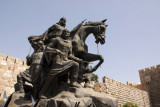 Equestrian statue of Saladin in front of the Citadel of Damascus