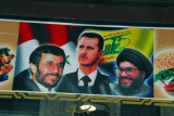 Bashar with President Mahmoud Ahmadinejad of Iran and Hezbollahs Sheikh Hassan Nasrallah