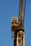 Construction crane in Old Town Riga