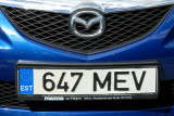 Estonian license plate