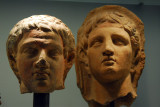 Pair of ancient terracotta heads, Ny Carlsberg Glyptotek