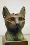 Jewelled cat sculpture, ancient Egyptian