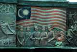 Melaka Megamall - central fountain - Malaysian flag