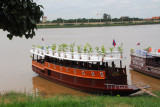 A new-looking addition to Phnom Penhs Mekong River tourist boat fleet