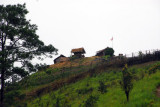 Union of Myanmar flag flies over a tiny military outpost, Thai frontier, Angkhang