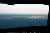 Pilots view of the arrival at Kansai, landing north