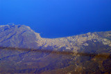 Ordu, on the Turkish Black Sea coast, with the shadow of our contrail