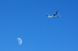 Atlas Air Boeing 747-200F (N524MC) with the moon