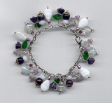 Cha Cha Bracelet<br>$95<br>created by Cady Baldwin<br>with Lampwork beads by Joan Croyder
