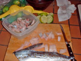 making mackerel ceviche