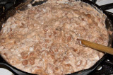 bean burrito filling: refried beans and cottage cheese