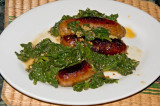 sausage and spinach sauteed with chili peppers