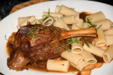 lamb shank casserole over rigatoni