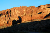 Evil shadow above the entrance to Arches National Park