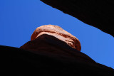 Looking skyward from the passageway