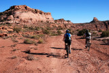 Cyclists returning to the trailhead