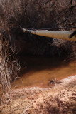 Natural gas pipeline suspended above Kane Creek