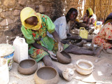 Women making pottery