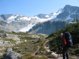 approaching Wedgemount lake