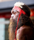 Profile of Australian aboriginal busker