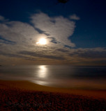Avalon Beach with moon