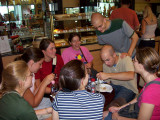 at the airport in Budapest (Bud & Eric set a precedence by entertaining the girls)