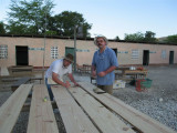 getting the boards ready to make benches