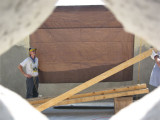 peeking through a window (to make sure they are working in there), Jim supervising at the moment