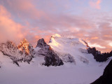 Barre de Ecrin at sunset from the hut