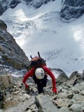 Climbing to Temple Col from Glacier Noir, Ecrins