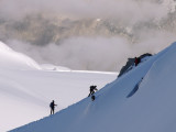 Climbers below Aiguille du Midi, near Chamonix