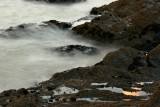 Rockpools and surf after sunset