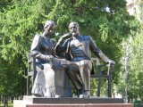 Lenin with his wife Nadezhda Krupskaya, Moscow