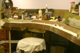 Wide angle view of plaster pour
