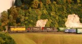 Southbound grain test train behind Hammill engine terminal