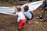 Grace and Henry try the hammock