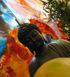 No flash - focus on buddha who really wants that fruit
