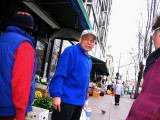 Smartly bundled up on a cold day in Oakland