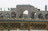  Outside the complex of the shrine of Emam Reza .