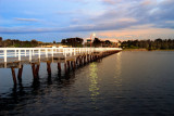 Lake crossing at dusk