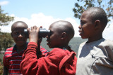 older kids and binoculars