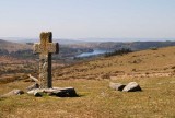 CRW_01112-Edit.jpg Crazywell Cross with Burrator Reservoir and lower slopes of Sheeps Tor - Dartmoor -  A Santillo 20034