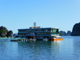 A floating restaurant in Hon Gai