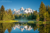 Grand tetons reflecting at Schwabachers landing